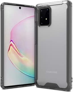 Mobiltelefon veske til Samsung Galaxy A91 / M80S / S10 Lite - Gjennomsiktig, svart