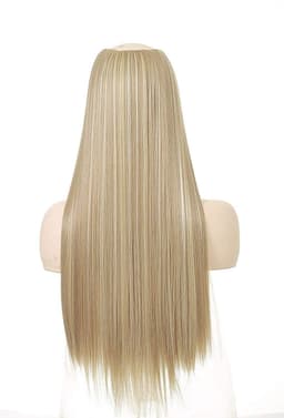 Clip-on langt rett hår 60 cm Blond