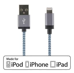 STREETZ USB - Lightning-kabel, MFi, Tygklädd, 1m, blå