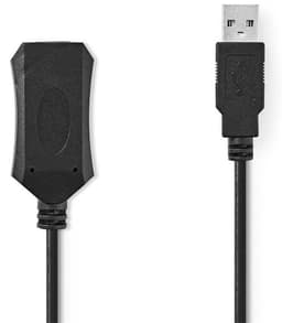 Aktiv USB 2.0-Forlengelseskabel | A, hann - A, hunn | 5,0 m | Sort