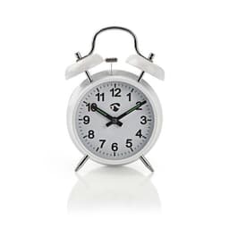 Analog Bordvekkerklokke | Metall | Hvit