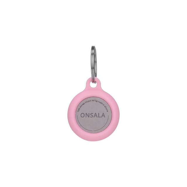ONSALA Airtag Holder Silikon Rosa med Nøkkelring