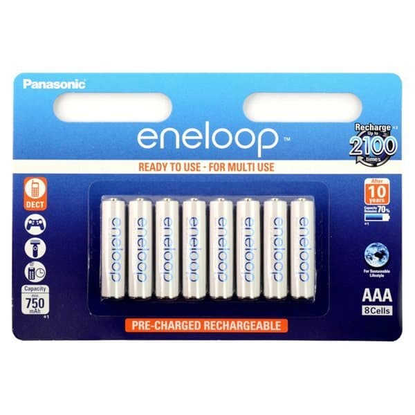 Panasonic Eneloop BK-4MCCE Oppladbare AAA--Batteri 8-pk
