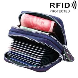 Blå Lommebok med RFID-beskyttelse - Mange rom