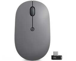 Lenovo Go, Ambidekstriøs, Optisk, RF kabel-fri, 2400 DPI, Sort, Grå