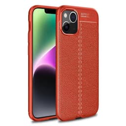 Lærmønstret TPU-deksel Apple iPhone 14 Plus - Coral