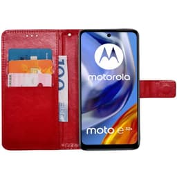 Mobil lommebok 3-kort Motorola Moto E32s - Rød