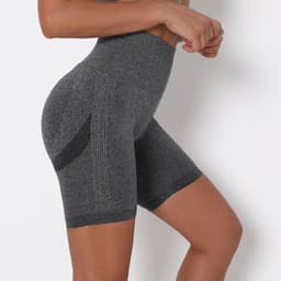 Bikershorts med høy midje Mørk grå L