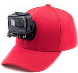 INF Baseballcap med actionkameraholderbrakett kompatibel med GoPro Red
