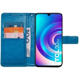 Mobil lommebok 3-kort TCL 30 5G - Lyseblå