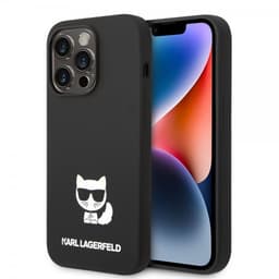 Karl Lagerfeld iPhone 14 Pro Max Deksel Liquid Silicone Choupette Svart
