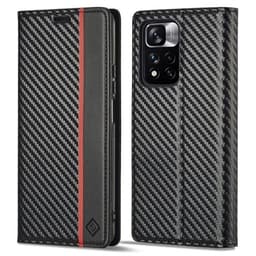Fodral med kolfibertextur och kortfack till Xiaomi 11T/11T Pro