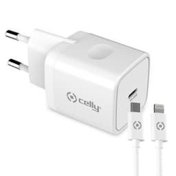Celly USB-lader USB-C PD 20W + Lynkabel