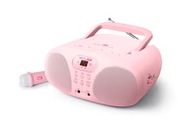 MD-203 KB Radio-spiller FM med CD Aux Mic. Rosa