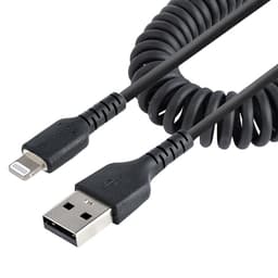 StarTech.com 1 m USB till Lightning-kabel, MFi-certifierad, iPhone-spiralladdark