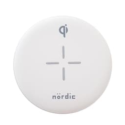 NÖRDIC Qi -sertifisert trådløs hurtiglader 10W, Android og Apple hvit