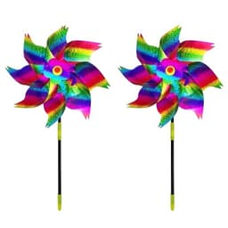 Reflekterande fågelavvisande pinwheels väderkvarnar - håll fåglar borta 2-pack Flerfarget