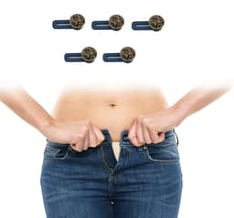 Midjeforlenger for jeans/skjørt/bukser med knapp med rose 5-pack Bronse