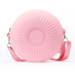 Rund väska / necessär i silikon, Rosa