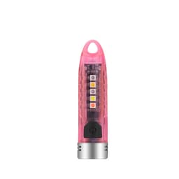 INF LED-lommelykt multifunksjonell IPX6 vanntett mini nøkkelring Rosa
