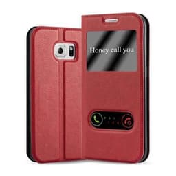 Samsung Galaxy S6 EDGE lommebokdeksel cover (rød)