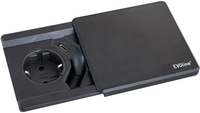 EVOline Square80 stikkontakt (sort)