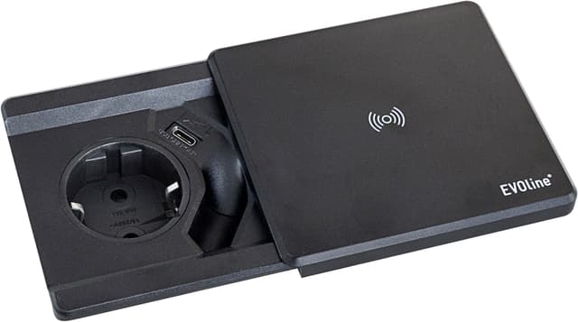 EVOline Square80 QI stikkontakt (sort)