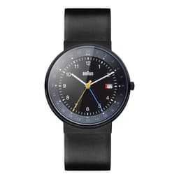 Braun klassisk gmt dual time klokke med lær rem