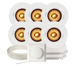 Komplett Alfa WarmDim Downlightpakke Matt Hvit 6 pk