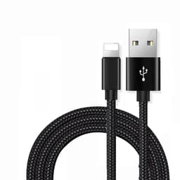 Flettet datakabel til iPhone 3 m - Svart