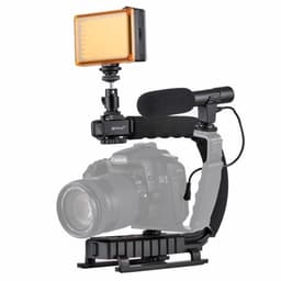 Håndstativ Stabilizer + LED Studiobelysning + stativhode