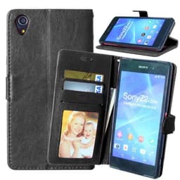Lommebokdeksel 2-kort Sony Xperia Z1 (c6903)  - Svart