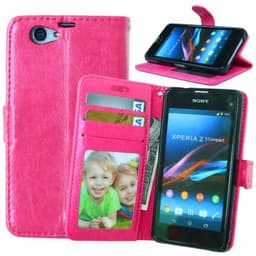 Lommebokdeksel 3-kort Sony Xperia Z1 Compact (D5503)  - Rosa