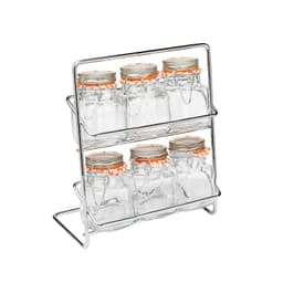 Pisa 6 Spice Rack with Kilner jars - Chrome