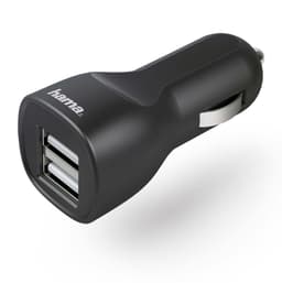 HAMA Lader 12/24V 2xUSB 2,4A Svart