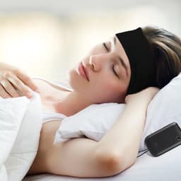 Pannebånd med hodetelefon innebygd - sort bomull / fleece