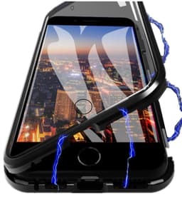 iPhone 7/8 deksel dobbeltsidig herdet glass Svart