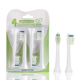4-p tannbørstehoder - kompatibel med Phillips HX3, HX6, HX8, HX9 - Hvit