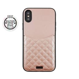 rosa iPhone Xs / X deksel med kortholder