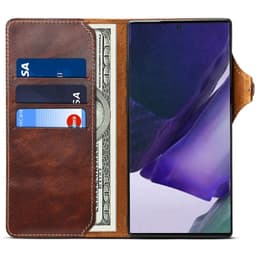 Lommebokdeksel 3-korts ekte lær Samsung Galaxy Note 20 Ultra  - brun