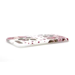 Støtsikkert mobildeksel med holder til iPhone 7 Plus / 8 Plus - Hvit / rosa