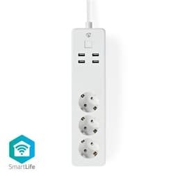 NedisWi-Fi smart grenuttag 3x Schuko typ F 4x USB 16 A