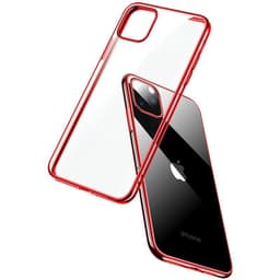 Myk og støtbestandig gjennomsiktig / rød iPhone 11 Pro Max deksel