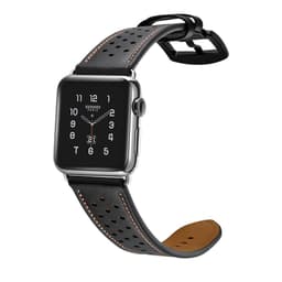 Apple Watch-armbånd i ekte lær 42 mm - svart / brun