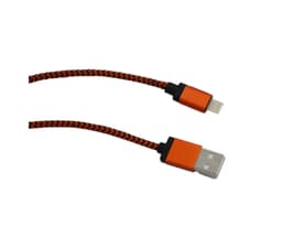 Ladekabel for iPhone 0,9 m nylon oransje / svart