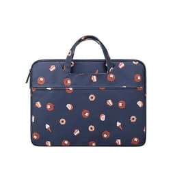 Laptop-etui 13,3 tommers lerret - blå med dekor
