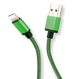 Flettet ladekabel til iPhone 0,9 m - Grønn
