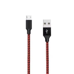Micro USB-ladekabel 3m nylon rød / svart