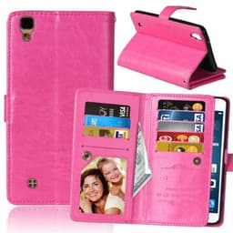 Dobbeltflip Flexi 9-kort LG X Power (K220)  - Rosa