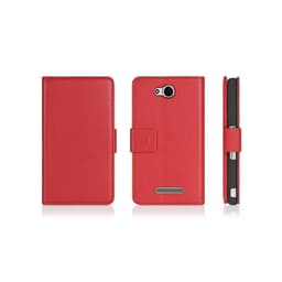 Lommebokdeksel 2-kort Sony Xperia C (c2303)  - RØD